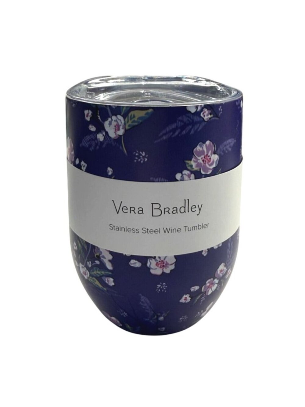 Vera Bradley Purple Floral Stainless Steel 12 Oz. Wine Tumbler Wild Roses NWT